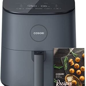 COSORI Air Fryer Pro LE 5-Qt, for Quick and Easy Meals, UP to 450℉, Quiet Operation, 85% Oil less, 130+ Exclusive Recipes, 9 Customizable Functions in 1, Compact, Dishwasher Safe, Gray