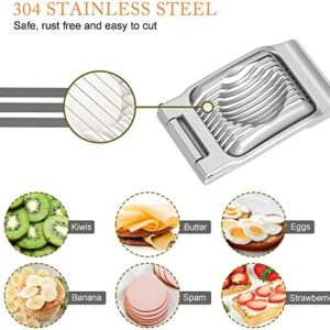 MCIJRJOI Egg Slicer, Multipurpose 304 Stainless Steel Wire Egg Slicer for Hard Boiled Eggs, Aluminum Egg Cutter Heavy Duty Slicer